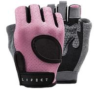 LIFECT Essential Workout Gloves Breathable Fingerless Weightlifting Gloves with Ankle and Curved Open Back for Powerlifting Crossfit Men Women