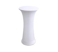 LIFEDX Spandex Cocktail Table Cover,Round Cocktail Tablecloth Stretch Tablecloths Fitted High Top Round Bar Table for Wedding Party Banquet Birthday Outdoor Party,White,1Pc