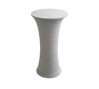 LIFEDX Spandex Cocktail Table Cover,Round Cocktail Tablecloth Stretch Tablecloths Fitted High Top Round Bar Table for Wedding Party Banquet Birthday Outdoor Party,Light Gray,1Pc