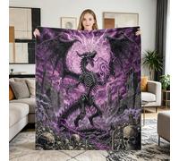 Lifeel Gothic Dragon Throw Blanket, Dark Fantasy Soft Cozy and Warm Couch Nap Blankets Home Decor, Super Soft for Couch Sofa Dorm Bedroom Room Gift for Gamers 50x60 inch