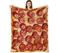 Lifeella Realistic Pizza Throw Blanket, Super Soft Warm Flannel Fleece Nap Food Blankets for Couch Dorm Sofa Room, Funny Gag Gifts for Teenage Boys and Girls, 50×60 inch