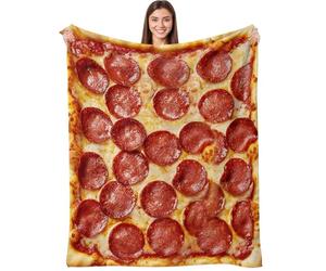 Lifeella Realistic Pizza Throw Blanket, Super Soft Warm Flannel Fleece Nap Food Blankets for Couch Dorm Sofa Room, Funny Gag Gifts for Teenage Boys and Girls, 50×60 inch