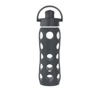 Lifefactory 22-Ounce Active Flip Cap Glass Water Bottle, 22oz, Carbon