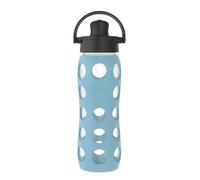Lifefactory 22-Ounce Active Flip Cap Glass Water Bottle, 22oz, Denim