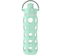 Lifefactory 22-Ounce Active Flip Cap Glass Water Bottle, 22oz, Mint