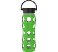 Lifefactory LF230215C4 22oz BPA-Free Glass Water Bottle with Leakproof Classic Cap and Silicone Sleeve, 22 Ounces, Moss