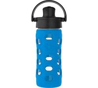 Lifefactory LG4121BCB4 12-Oz Glass Water Bottle with Active Flip Cap/Silicone Sleeve, Cobalt Blue