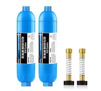 Lifefilter Inline Water Filter with Flexible Hose Protector, NSF Certified, Reduces Chlorine, Bad Taste, Odor for RVs and Marines, Drinking, Washing Filter, 2 Pack