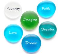Lifeforce Glass The Mermaid's Message: Frosted Sea Glass Stones, Six Inspiring Words in Beach Colors, Packaged in a Deluxe Box Set II
