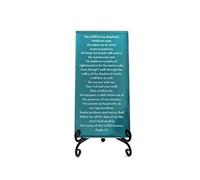 Lifeforce Glass The Twenty-Third Psalm, Comforting, Reassuring Psalm on Glass Plaque With Folding Easel. Teal