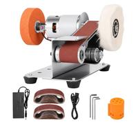 Lifegogo 3-in-1 Mini Belt Sander for Metal - Electric Bench Grinder | 15 Degree Knife Sharpener with 7 Adjustable Speed Options for Wood DIY Handcraft Sharpening Tool