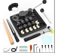 Lifegogo 30Pcs Ring Bending Tool Set: Metal Ring Bender Tool for Spoon Rings Jewelry Making Kit with Nylon Mold Rubber Hammer for Beginners Hobbyists