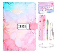 Lifegogo Secret Diary with Lock for Girls Gift: Password Journal Kit with Pen Bookmark Bracelet Notebook for Birthday Back to School
