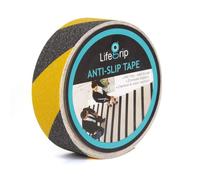 LifeGrip Anti Slip Traction Tape, 5cm x 18.3m, Best Grip, Friction, Abrasive Adhesive for Stairs, Safety, Tread Step, Indoor, Outdoor, Caution Yellow/Black (5cm X 18.3m)