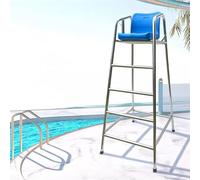 Lifeguard Chairs for Outdoor Pools, Stainless Steel Pool Deck Lifeguard Chair, Supports 330kg, Durable Construction for Home, Patio, Beach, and Lake