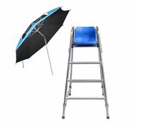 Lifeguard Chairs,High Observation Lifeguard Chair for Above Ground Pool with Umbrella, 59.1" Poolside Safety Rescue Equipment for Drowning Prevention, Durable Lifesaving Stand