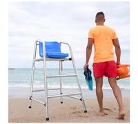 Lifeguard Observation Chair, Lifeguard Chair for Water Park Swimming Pool Stainless Steel Observation with Umbrella Fixing Hole 5.9ft Tall Beach Swimming Pools Tennis Court Referee s Life