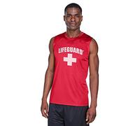 LIFEGUARD Officially Licensed Mens Performance Active Muscle Tank Moisture Wicking, Red, XL