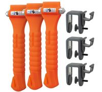 Lifehammer Brand Car Safety Hammer, The Original Emergency Escape and Rescue Tool with Seatbelt Cutter, Made in The Netherlands, Orange (3-Pack)
