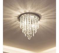 lifeholder Mini Chandelier, Crystal Chandelier Lighting, 2 Lights, Flush Mount Ceiling Light, H10.4'' x W8.66'' Modern Chandelier Lighting Fixture for Bedroom, Hallway, Bar, Kitchen, Bathroom