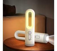 LifeImpree Rechargeable Motion Sensor Night Light 2-in-1 Portable LED Night Light Flashlight with Dusk to Dawn Sensor for Bedroom, Bathroom, Baby Nursery, Toilet, Reading, Camping(Warm White, 1 Pack)