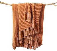 lifein Throw Blanket for Couch-Soft Boho Bed Throw Blankets,Cozy Orange Chenille Knitted Throw,Small Knit Farmhouse Lightweight Blanket&Throw for Summer,Woman,Chair,Sofa,Home Decor(Rust Orange,50*60")