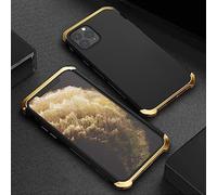 LIFEKA Armor Metal Aluminum PC silicone button Heavy Duty Phone Protect Cover For iPhone 14 Pro Max 11 12 13 XS XR 7 8 Plus SE2 3 Case,Black Gold,For iPhone 14