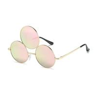 LIFEKA Third Eye Round Metal Frame Sunglasses Chinese Style Erlang God Three Eyes Glasses Funny Party Halloween Cosplay Glasses(C5)