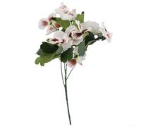 Lifelike 10 Head Pansy Faux Flower Bunch for Weddings, Parties, and Indoor Decor at 26cm (White)