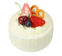 Lifelike 4 Inch Birthday Cake Model Photo Prop White PVC | Decorative Dessert Display Piece, Teaching Model Use, Shop Window and Art Sketches, Single Piece