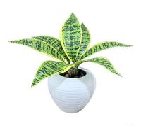 Lifelike 7-Fork Artificial Snake Plant, Bendable Sansevieria with Detailed Veins, Long-Lasting Faux Leaves for Home Decor and Wedding Props, 36cm(G)