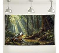 Lifelike Amphibian Forest Backdrop, Nature Scene Realistic Photography Backgrounds, Perfect for Wildlife Decor, Indoor/Outdoor Themed Events 71x43 Inch