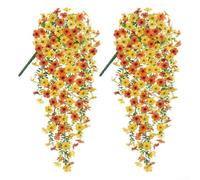 Lifelike Artificial Eucalyptus Violet Flowers Hanging Plant for Home and Event Spaces Crafted from Plastic Material (Blue + Great Red)