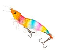 Lifelike Artificial Shrimp Baits 9 cm, Soft Glow in the Dark Reflective Baits for Beach Pier Fish Cat, Salmon Sea