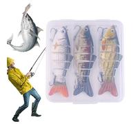 Lifelike Baits - 3 Pieces Slow Sinking Segmented Chute Bait - Stream, Sea, Water and Salt