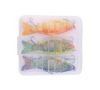 Lifelike Baits | 3 Pieces Slow Sinking Segmented Slide - for Men Sports - Stream, Sea, Water and Salt
