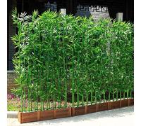 Lifelike Bamboo Leaves Free-Standing Artificial Tree with Wooden Pot - Perfect Indoor & Outdoor Decoration(120x18x18.5cm-20 Pole 1m)