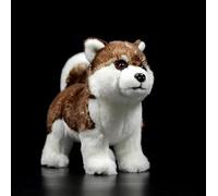 Lifelike Brown Siberian Husky Plush Toys Soft Cute Puppy Stuffed Animals Simulation Dog Collectible Toys Kids Gift 25cm Husky
