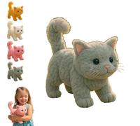 Lifelike Cat Toy, Realistic Movements and Sounds, New AI Interactive Plush Kitten, Interactive Robotic Stuffed Animal Toy, for Kids Adults and Seniors gray 1pcs