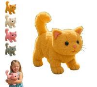 Lifelike Cat Toy, Realistic Movements and Sounds, New AI Interactive Plush Kitten, Interactive Robotic Stuffed Animal Toy, for Kids Adults and Seniors yellow 1pcs