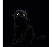 Lifelike Cats Plush Toys Sitting Black Cat Kitten Stuffed Animals Toys Soft Toy For Kids Birthday Gifts 23cm Black