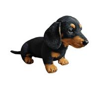 Lifelike Dachshund Dog Plush Toy Stuffed Animal Simulated Plush Puppy Toy Doll Realistic Dogs Act Like Real Excellent Gifts for Kids Birthday Party Dog Collection (Black)