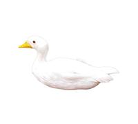Lifelike Duck Figurine Outdoor Ornament for Farm and Yard,white | break-resistant PE build, artificial feather finish, fun shop display, kitchen shelf accent, cognitive teaching aid