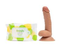 Lifelike Lover Realistic Dildo - Toy & Body Wipes 25 Pack