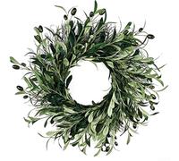 Lifelike Olive Leaf and Olive Design, Beautiful Eucalyptus Wreath for Year round Decoration