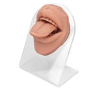 Lifelike Silicone Tongue Model with Acrylic Stand for Piercing Practice and Jewelry Display - 77 x 58mm (Flesh Blond)