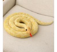 Lifelike Snake Stuffed Animal - 78'' Long Soft Plush Toy, Realistic Fake Snake for Pranks, Children's Toy Gift (Yellow)