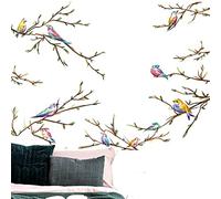 Lifelike Vivid Wall Stickers Birds On Window Door Art Mural Chinese Style