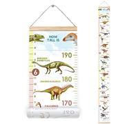 LIFELIKO Personalised Growth Chart for Dinosaur Lovers, Removable Wall Ruler for Boys and Girls, Kid’s Room Decoration (White)