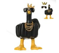 Lifelisa Middle Finger Gifts, Cute Black Middle Finger Duck Statue for Home Decor, Duck You Sculptures Cool Fun Gag Gift (Black)